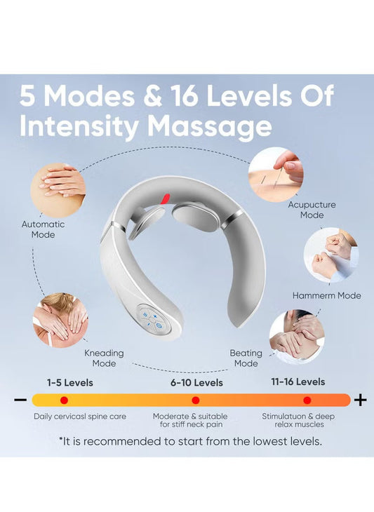 Smart Neck Massager with Heat – Cordless, Lightweight & Adjustable